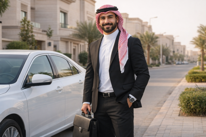 مندوب مبيعات يعمل ميدانيًا ويتواصل مع العملاء في بيئة عمل احترافية بالرياض