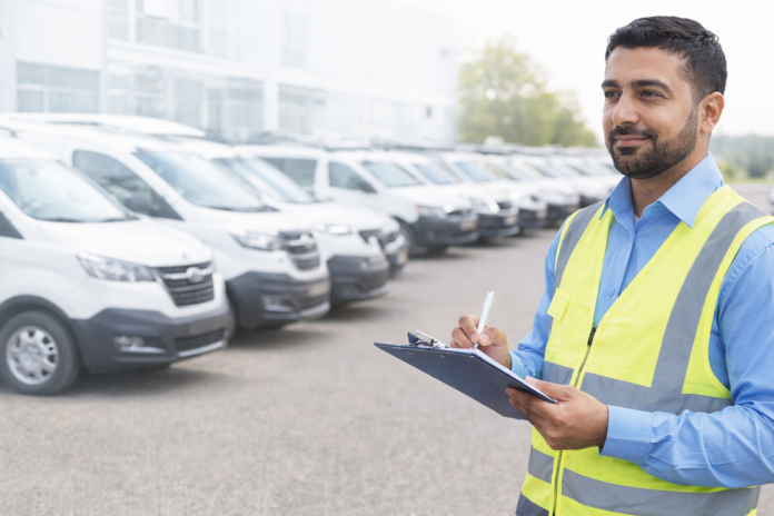 مشرف أسطول الرياض يقوم بفحص المركبات وتحديث سجلات الأسطول